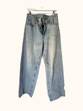 Divided Light Blue High-Rise Wide/Barrell Leg Jeans sz12